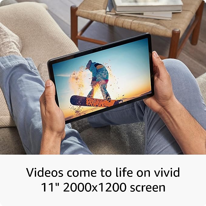 Amazon Fire Max 11 tablet, our most powerful tablet yet, vivid 11" display, octa-core processor, 4 GB RAM, 14-hour battery life, 64 GB, Gray. 