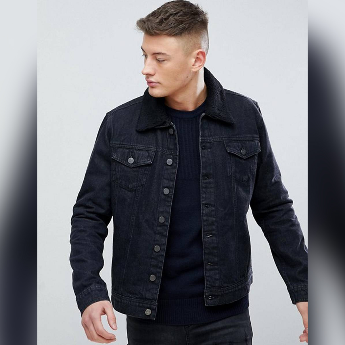 buy black denim jacket