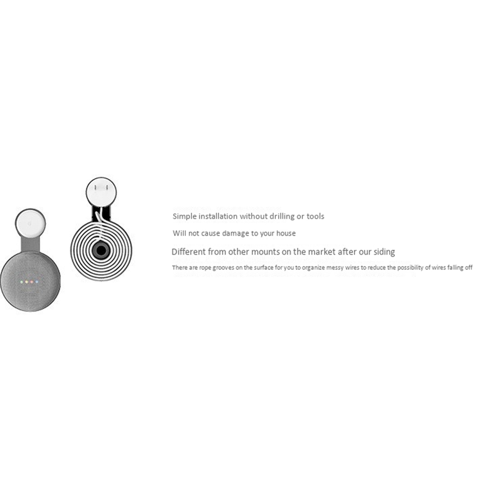 for Google nest mini holder-4 x Holder for Google Nest Mini-Black & White. 