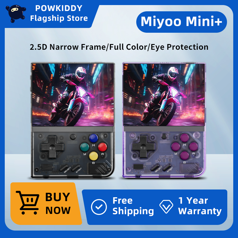 POWKIDDY Miyoo Mini+ Plus Onion OS Retro Handheld Game Console 3.5 Inch -Option -White-128G-Option -White-128G. 