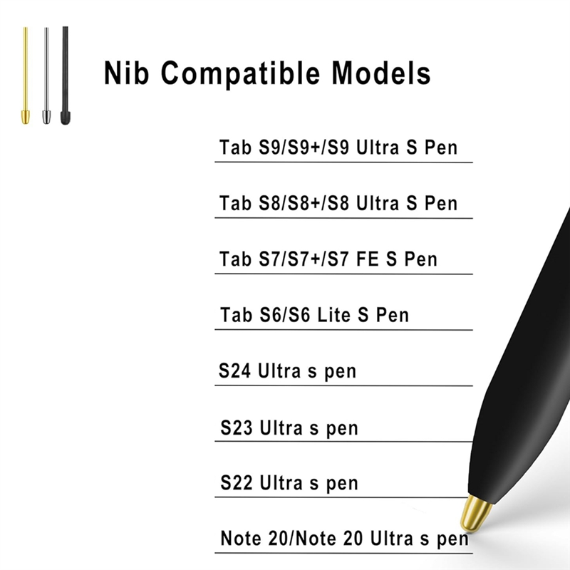 Metal Nibs Tips Metal+Plastic Galaxy Tab S9/S9FE+/S9 Ultra/S8/S8+/S8 Ultra/S7 FE/S6 Lite/S22/S23 Ultra. 