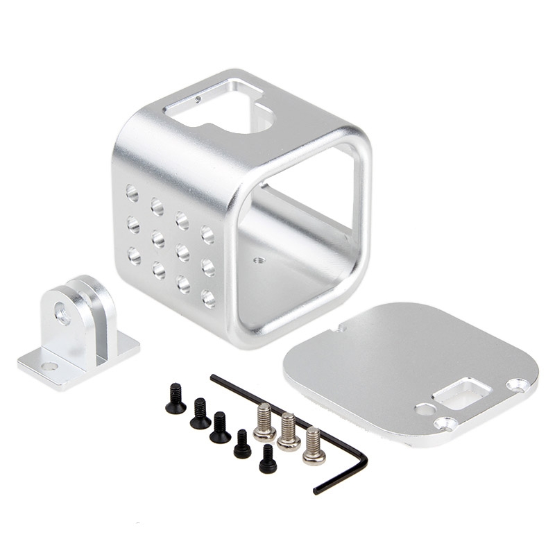 Housing Shell CNC Aluminum Alloy Protective Cage with Insurance Back Cover for GoPro HERO5 Session /HERO4 Session /HERO Session. 