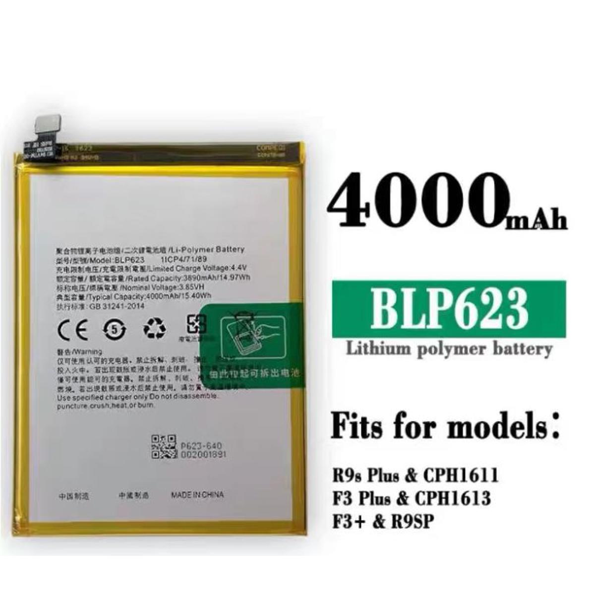 MP- Mobile Battery For OPPO R9s+/F3PLUS/ BLP-623/ BLP623 4000 mAh