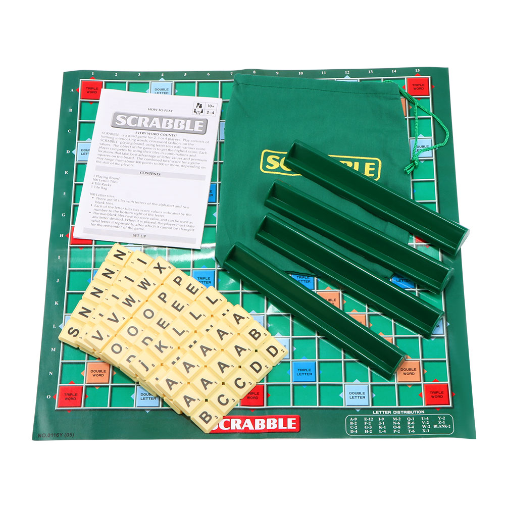【Broad Sunlight shop】Scrabble Board Game Family Kids Adults Interesting Educational Toy Puzzle Game Toy Board Spelling Table Jigsaw Words Teaching. 