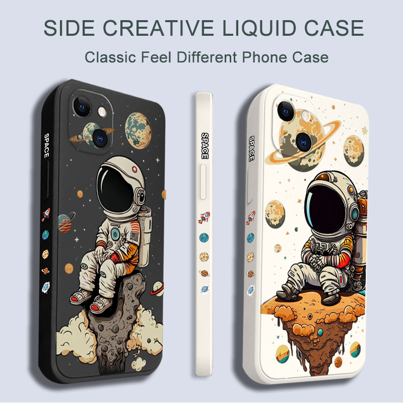 Saturn Cute Astronaut Phone Case For Xiaomi Redmi Note 13 11 12 Pro Plus 5G 10 S 11S 12S Redmi 13C Soft Silicone Cover For Child. 