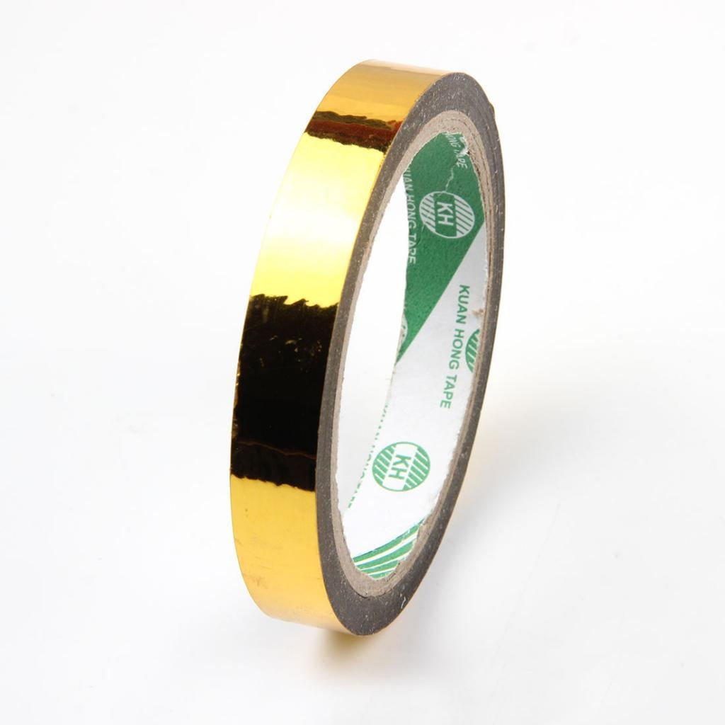 Golden Reflective Adhesive Tape/Safty Warning Stripe/Masking Tape DIY Craft 19mm/30mm Width. 