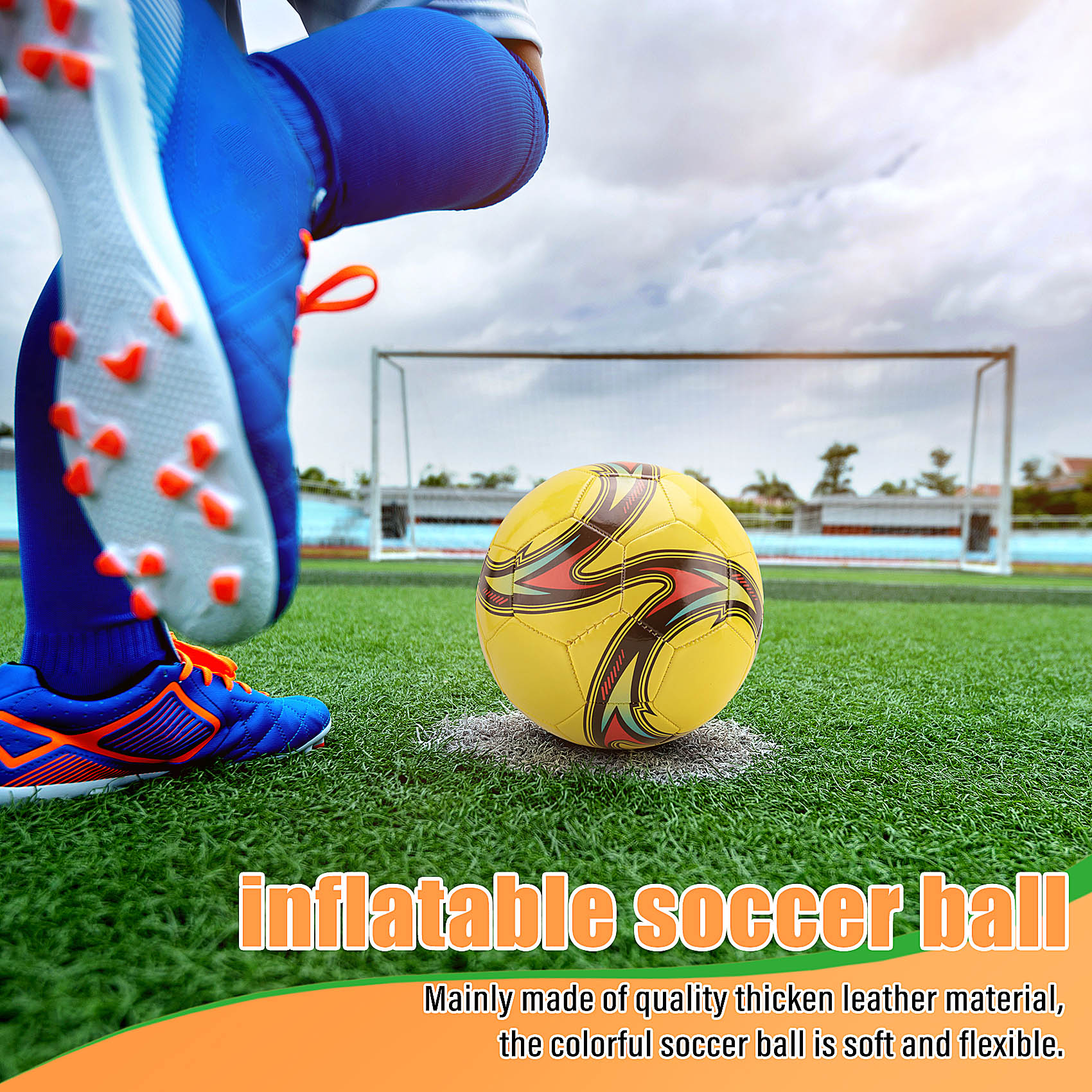 Train Leather Soccer Ball Size 5 Train Match Football