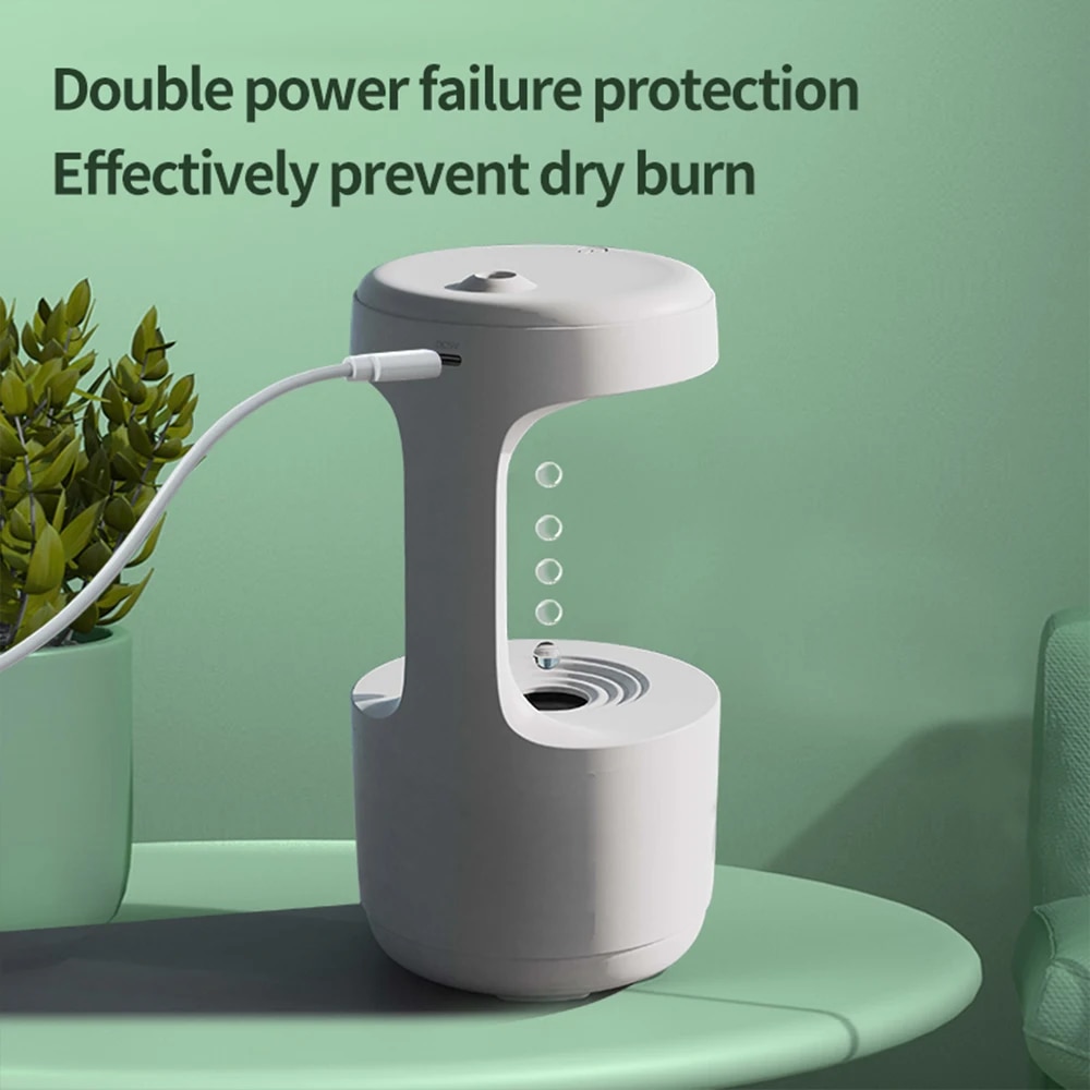 800ML Anti Gravity USB Air Humidifier Water Drop Mist Maker Ultrasonic Air Purifier Fogger Humidifiers Aroma Diffuser. 