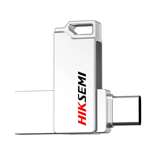 Hiksemi Sync HS-USB-E327C 128GB USB 3.2 & Type-C Silver Pen Drive #HS-USB-E327C-128G-U3. 
