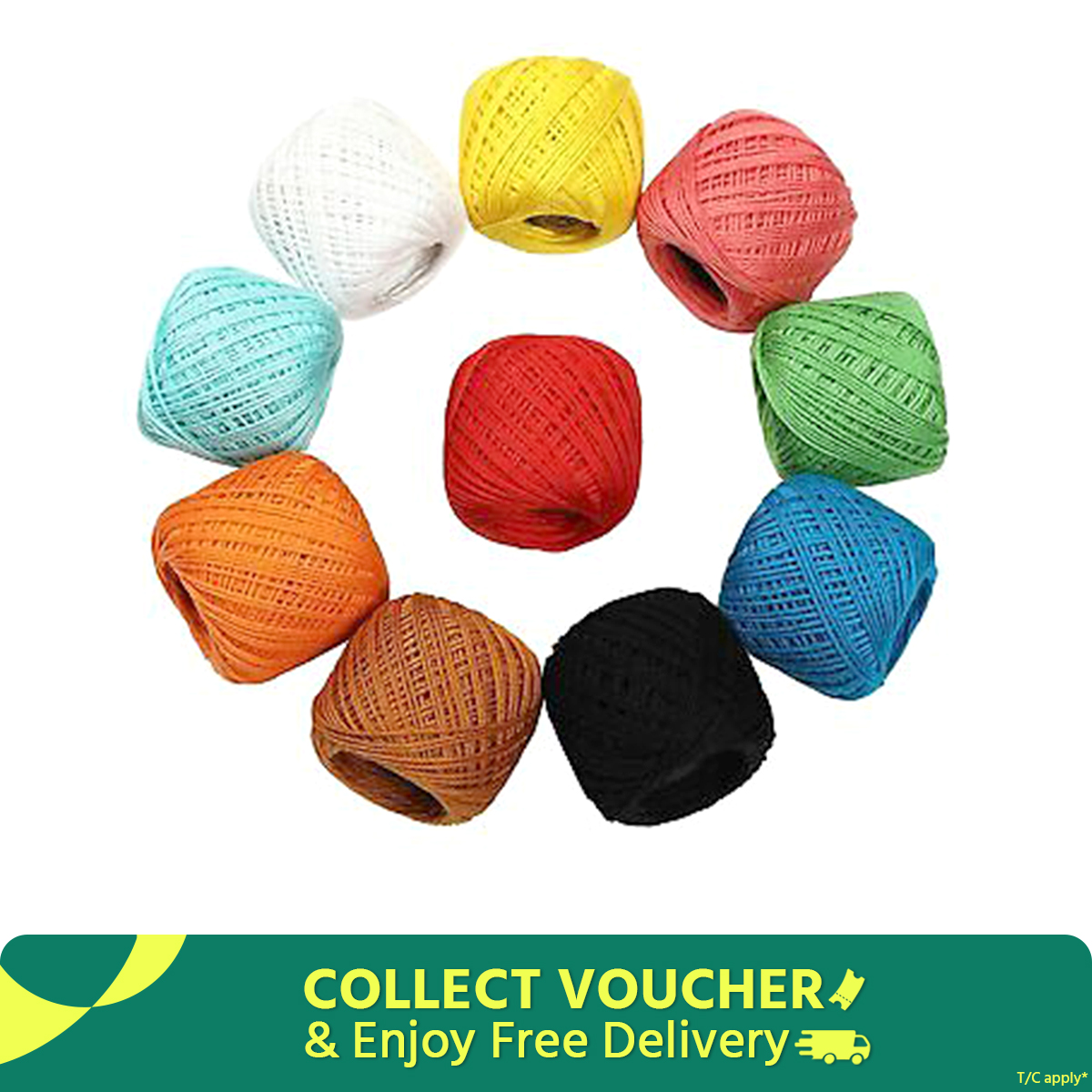 Multicolor Set of 10 Ball Kushikata suta/Crochet Cotton Thread Yarn For Knitting & Craft Making