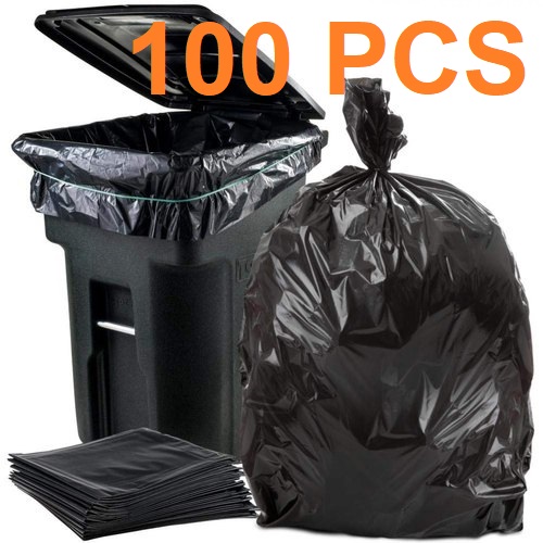 BLACK (24" X18") 100PCS Trash Bag / Poly Bag / Garbage Bag / Moyla Felar Bag / Polibag. 