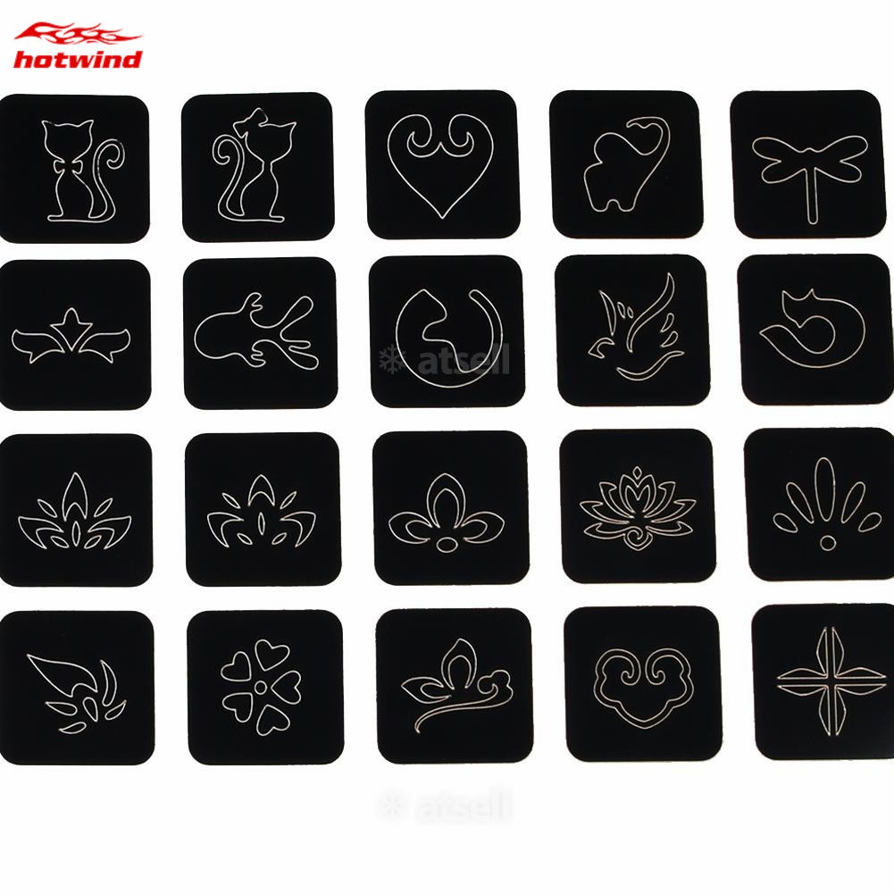 （NEW）40 Styles Hollow Henna Tattoo Stencil Template Hand Art Paste Drawing. 