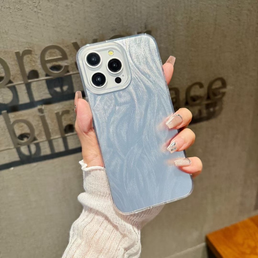 Shock Absorber Protective Soft Cover For Samsung A50 Galaxy A30S A50S A21S A31 A51 4G M40S A71 Luxury Electroplated Couple Shell Feather Water Ripple Pattern Transparent And Glossy Phone Case Dreamy All Inclusive Lens Casing. 