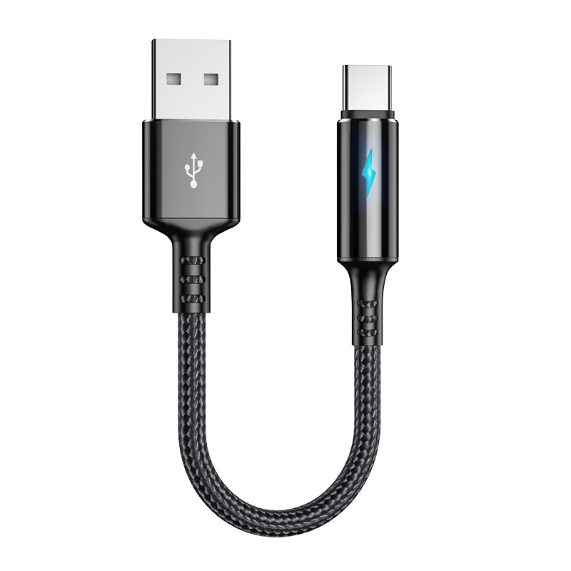 The manufacturer applies Apple Android Type-C braided fast charging data cable 25cm short-line charging treasure special charging cable