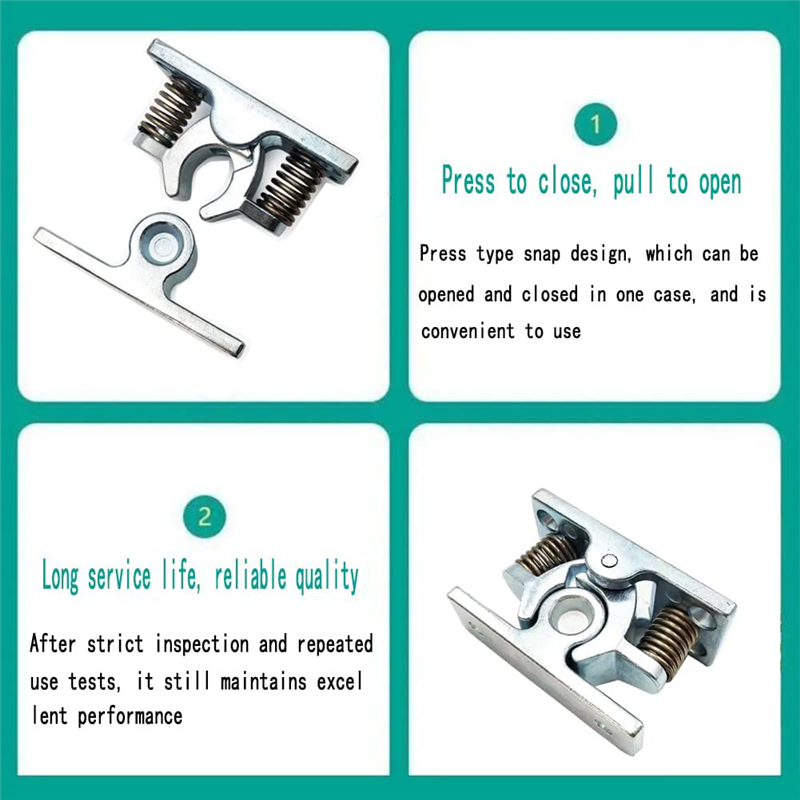 1Pcs Spring Loaded Door Easy Lock Door Easy Lock Aluminium Alloy Door Easy Lock Stop Catch Release Clamp Double Roller Catch (Mp-4). 