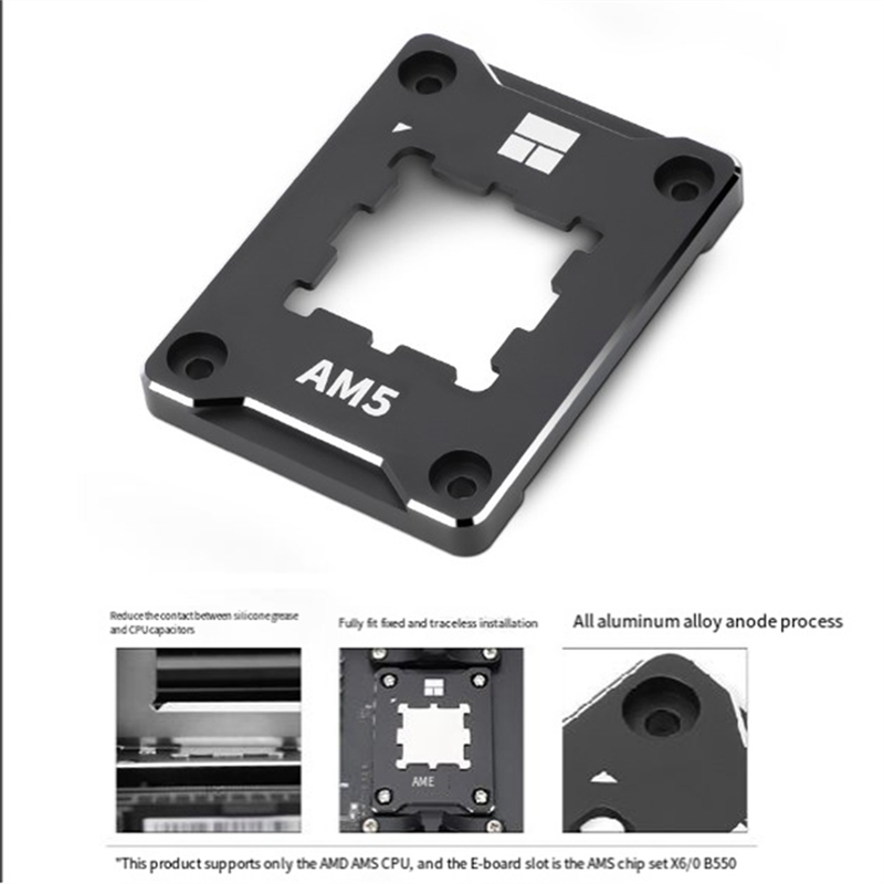 For AMD- RED AM5 CPU Mounting Frames Multi-Functional Convenient Practical Portable Cooling Chassis, Black Easy Install. 