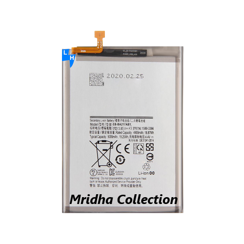 Samsung Galaxy A02s Battery Lithium Polymer / Lithium-ion Replacement Battery With 5000mAh Capacity For SM-A025F, SM-A025F/DS, SM-A025G, SM-A025G/DS, SM-A025M, SM-A025M/DS, SM-A025U, SM-A025V, SM-A025A, SM-A025U1, SM-A025AZ, SM-S124DL. 