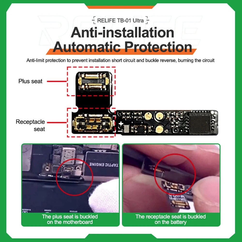RELIFE TB-05 Battery Repair Programmer For iPhone XS 11 12 13 14 Pro Max Battery Flex Cable Data Cycles Recovery Instrument Tool. 