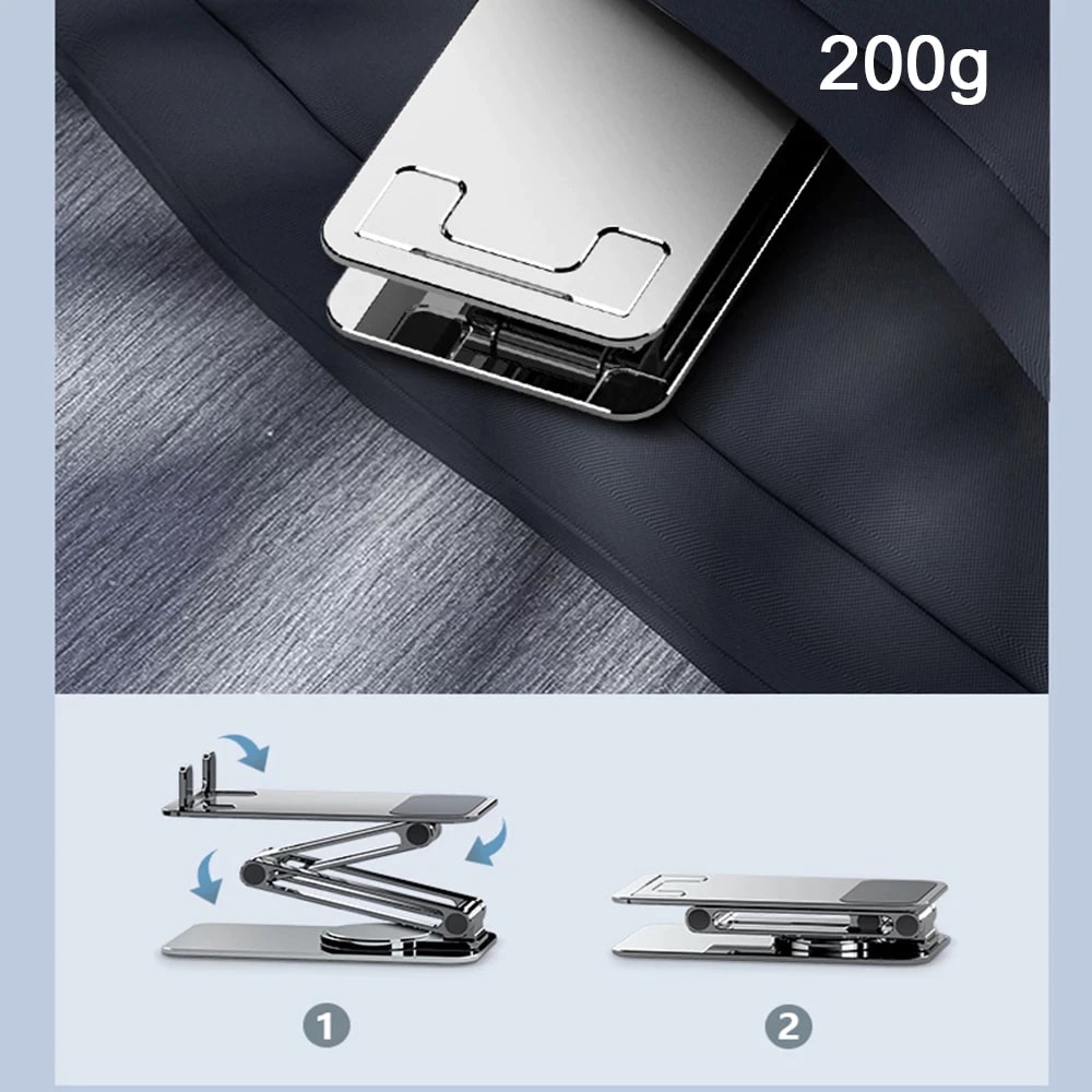 360 rotate Aluminum mobile and tablet stand: Adjustable, Compact, and Universally Compatible. 