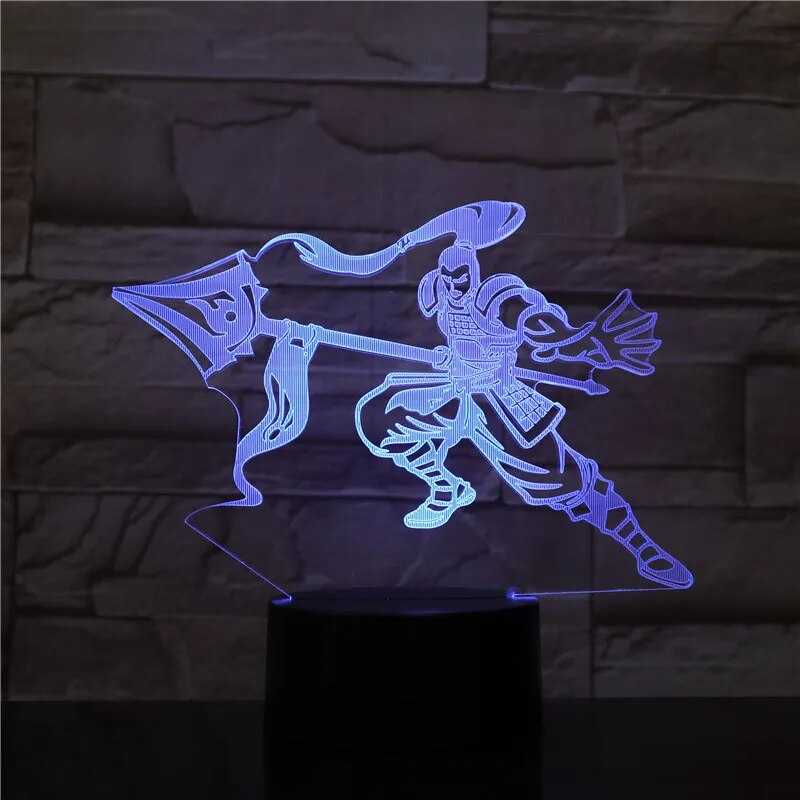 【Cathery Baby Store】League of Legends LoL Heros Table Bedroom Touch Sensor 7 Color Changing SENESCHAL OF Xin Zhao LED Night Light. 