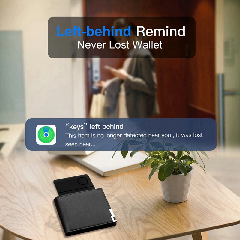 Wireless Rechargerable Smart Card Tracker Work With Apple Find My App Back Cover Icard Tag For Airtag ID Card Finder. 