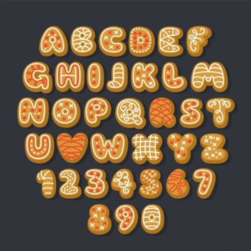 （New）40Pc Uppercae Alphabet Number ymbol Cookie Fondant Cutter Cake Baking Mold. 