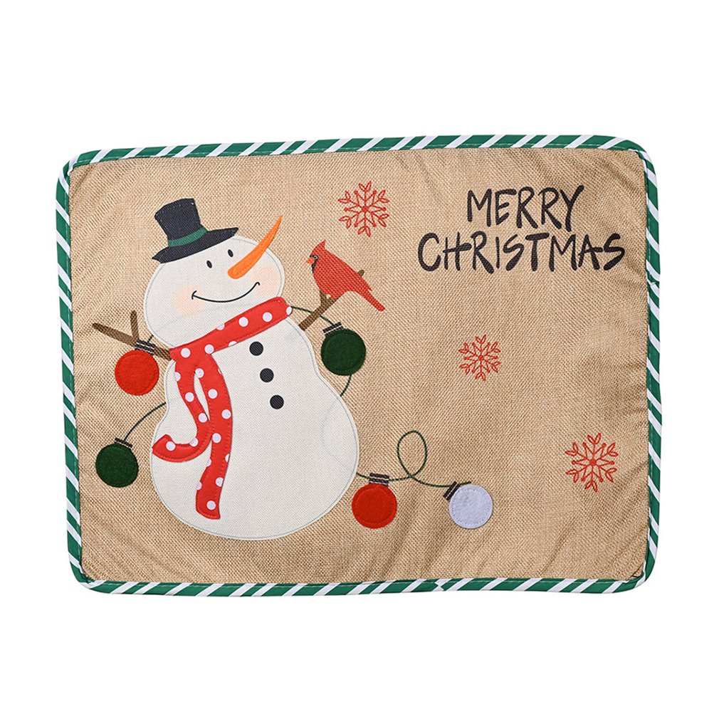 Printed Placemat With Snowman Embroidered Placemat XChristPlacemat