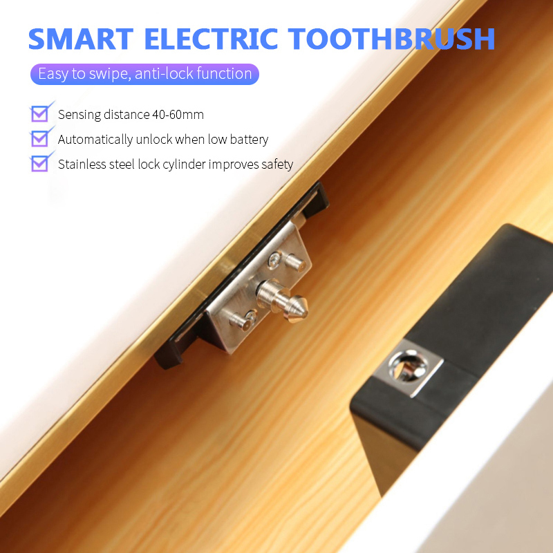 Aubess Smart Drawer Lock Intelligent Cabinet Locker Lock ID Card/TT Lock APP Unlock Electronic Keyless Invisible Smart Drawer Lock Furniture Wooden Door Lock. 