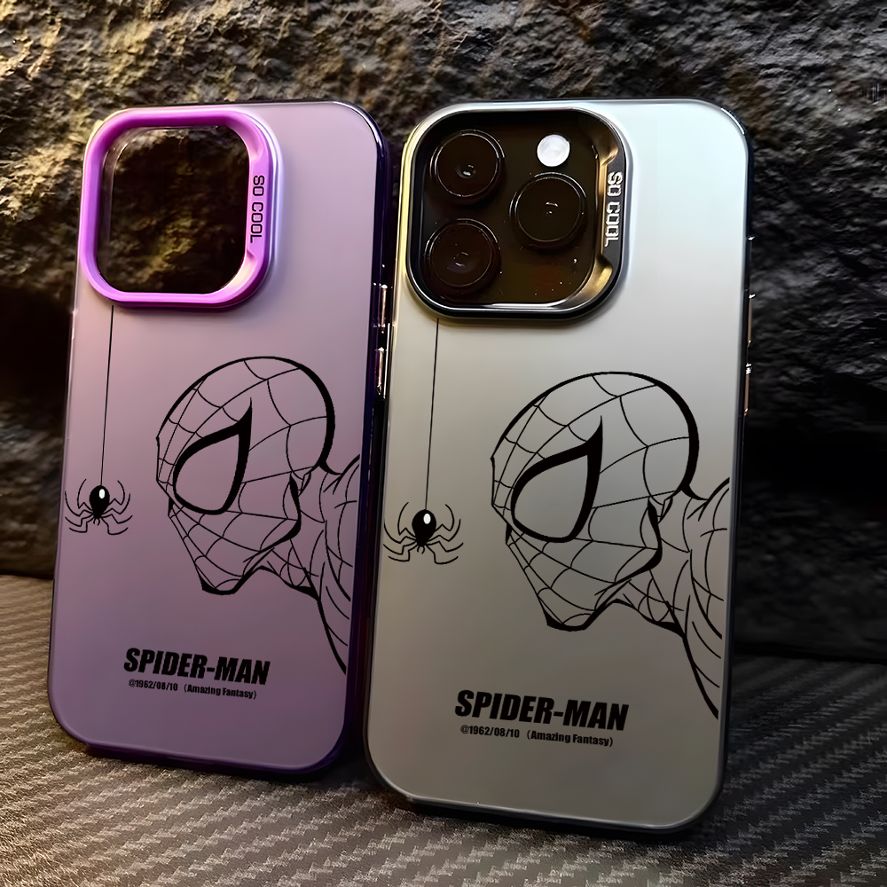 Marvel Spider-Man Phone Case for Oppo A94 A78 A74 A58 A57 A38 A17 Reno 10 8 7 6 T Z Pro Plus 4G 5G Matte Colorful Silver Cover. 