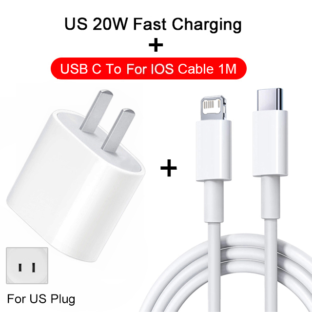 20W Fast Charger For Apple iPhone 13 12 11 14 Pro Max Plus X XR XS USB Type C Fast Charging Charger Cable 13 12 Mini Accessories. 