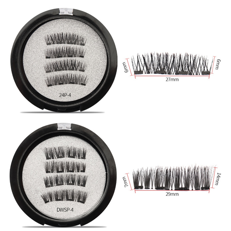 Magnetic Eyelashes with 2 Pairs Artificial Fiber Magnets Magnetic with Eyelash Curler KS01-4. 