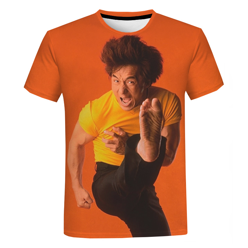 New 3D Printed Jackie Chan Kung Fu Master T-Shirts Unisex Dragon China Kung Fu Newest Oversized O-Neck Tops Short Sleeve Clothes. 