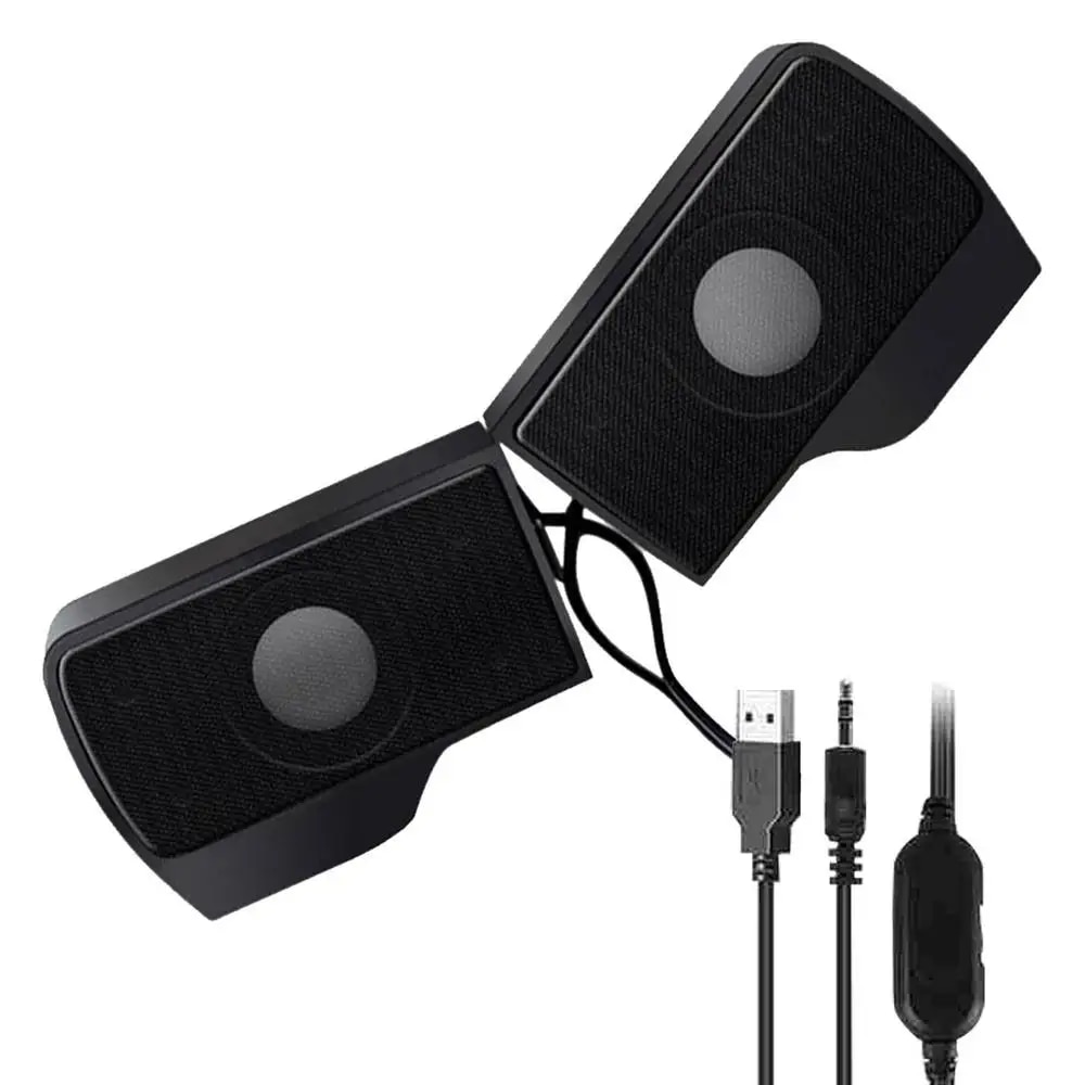 Computer Speakers External Clip On Computer Speakers USB Powered Wired Multimedia Mini Soundbar For PC Computer Laptop Speakers. 