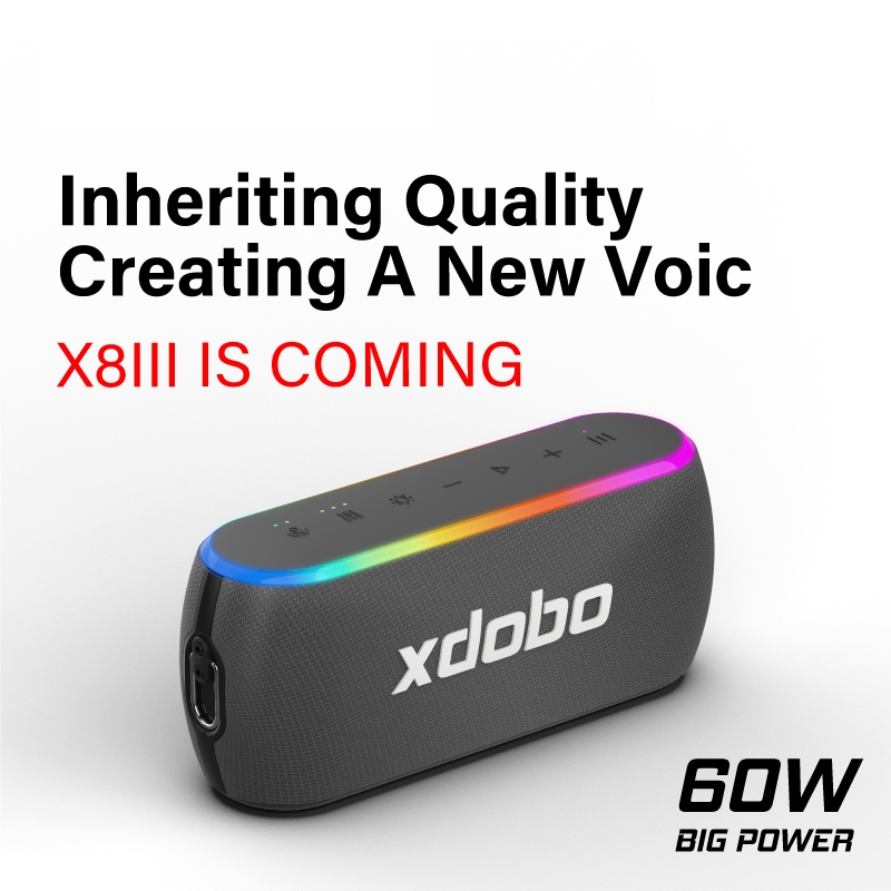 Xdobo X8 III BT5.3 IPX7 Wireless Speaker with RGB Light, Support Bluetooth/TF Card/USB/AUX. 