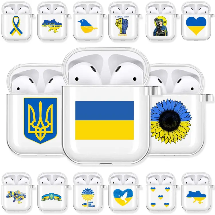 Hot Ukraine Flag Love Heart Painted Earphone Case for Airpods Pro 2 1 Soft  Clear Wireless