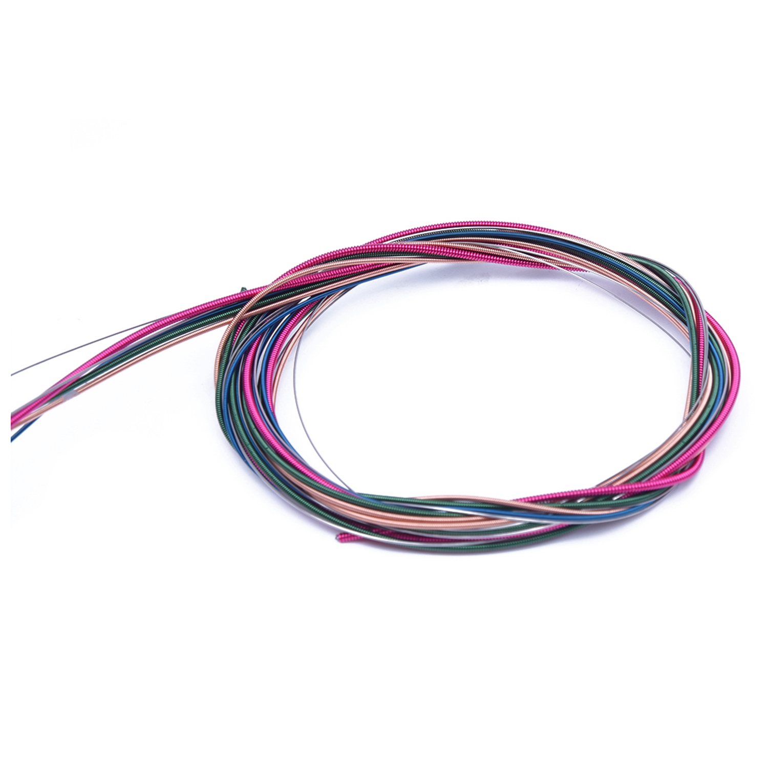 1 Set Rainbow Colorful Color String for Acoustic Guitar & 6 Pcs E, A, D, G, B, E nickel plated steel Guitar Strings Set - As shown. 