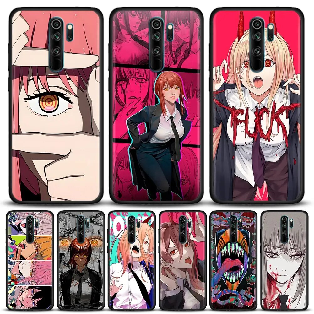 Power Chainsaw Man Makima Anime Silicone Case For Xiaomi Redmi Note 10 Pro 8 9 11 12 Pro Plus 7 8T 9T 10S 11S 12S 5G Soft Covers. 