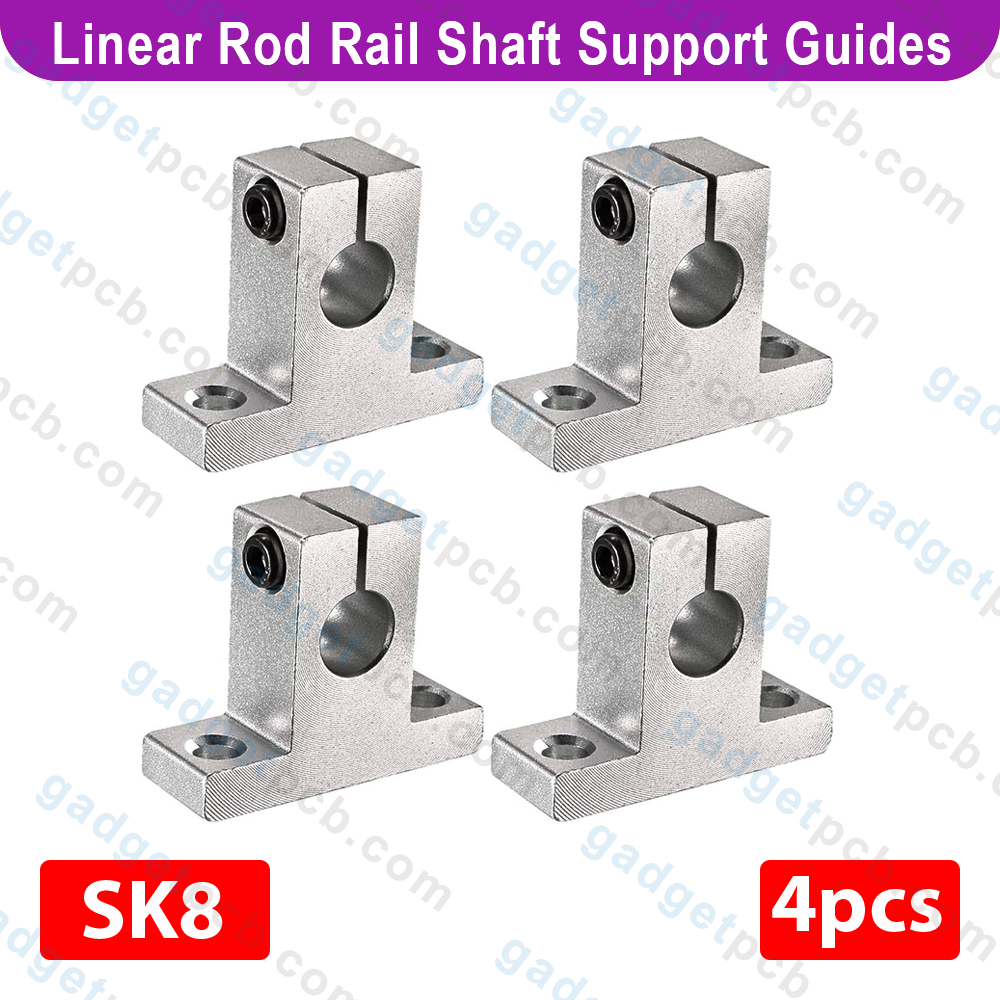 SK8 Linear Rod Rail Shaft Support Linear Motion Guides 8mm Bore for SK8 Shaft Support SK8 Linear Motion Slide Rail Guide Blocks 8mm Hole Shaft Table CNC SK8 Bracket for CNC 3D Printer Parts
