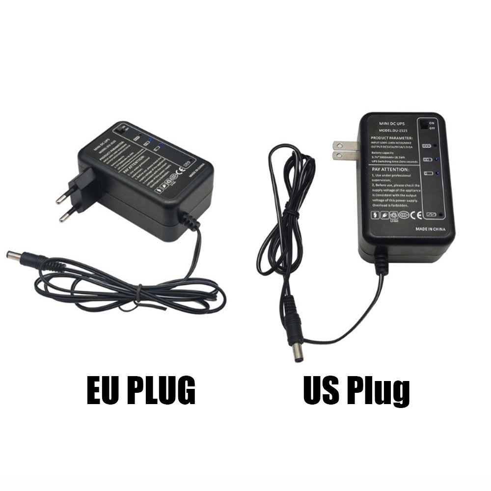 Uninterrupted 5.5x2.1mm Output Voltage Stabilizing 220V to 5V 9V 12V DU-2S50 Backup Power Supply 5000mAh UPS For WiFi Router LED CCTV Camera. 