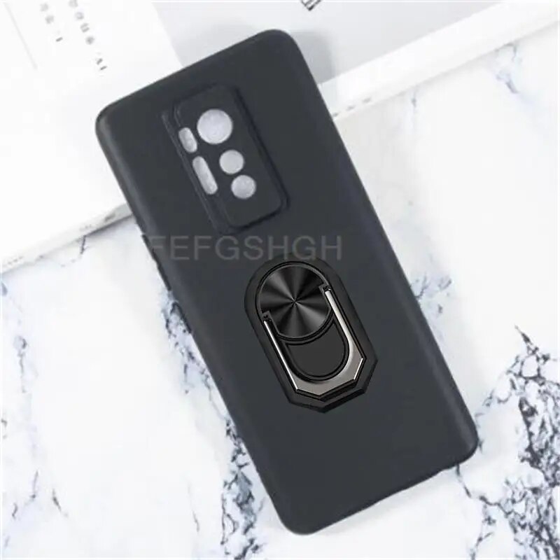 For Tecno Phantom X 6.7 AC8 Back Case Finger Ring Soft TPU Silicone Case For Tecno Phantom X AC8 Phone Cover