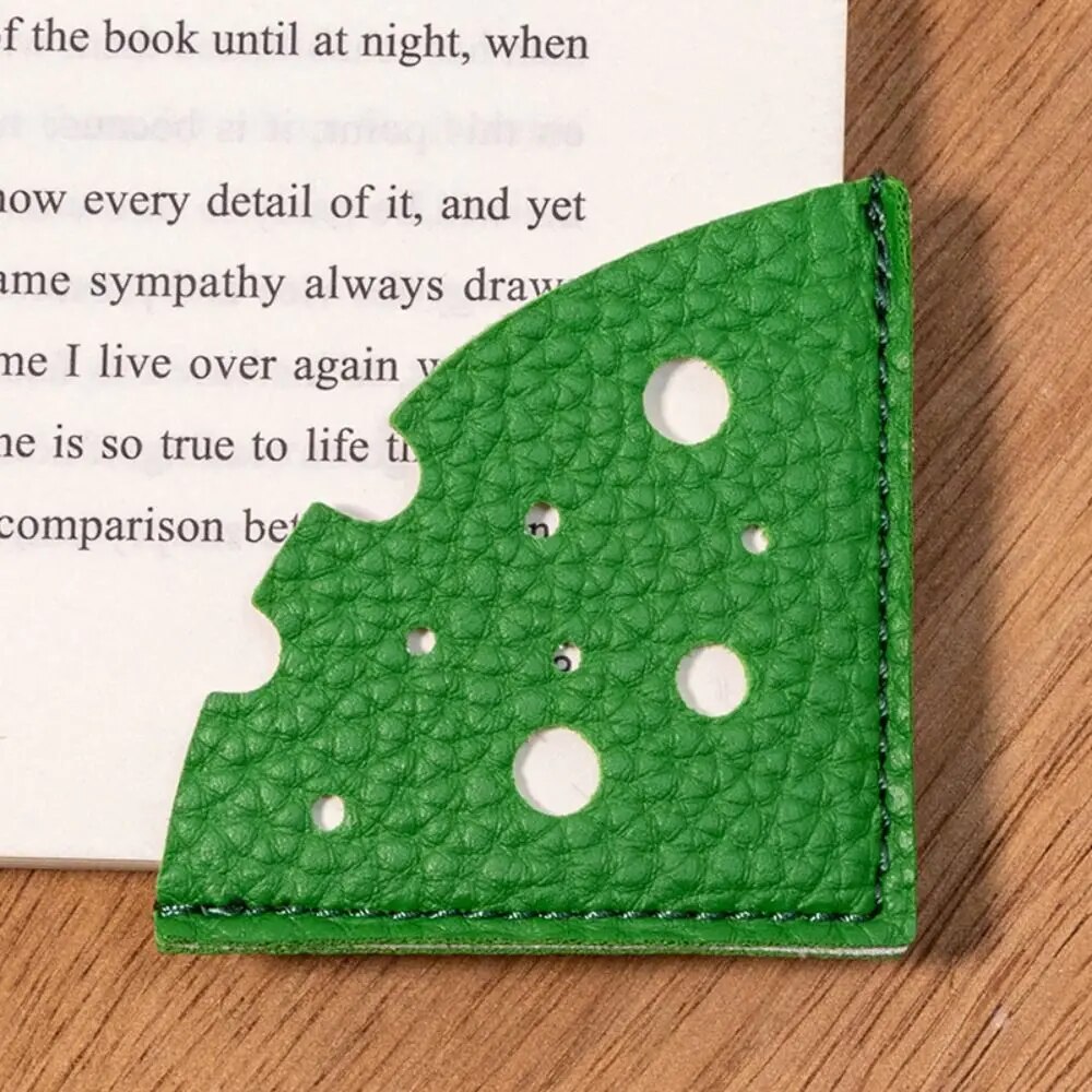 Pagination Mark Cheese Shape Bookmark Multi-color PU Leather Book Reading Sorter Reading Bookmark Handcrated Book Paginator. 