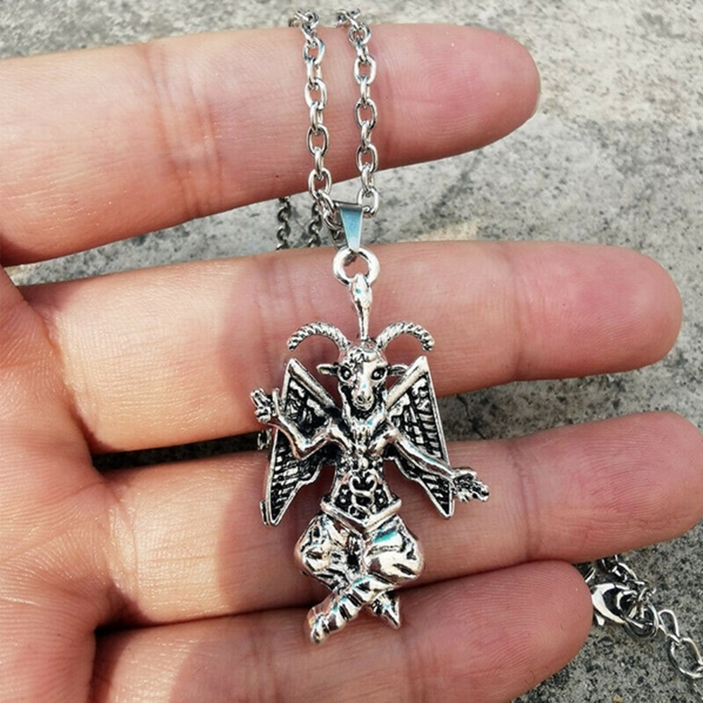 Baphomet Necklace-Occult Left Hand Path Seal of Baphomet Satanic Goat of Mendes. 