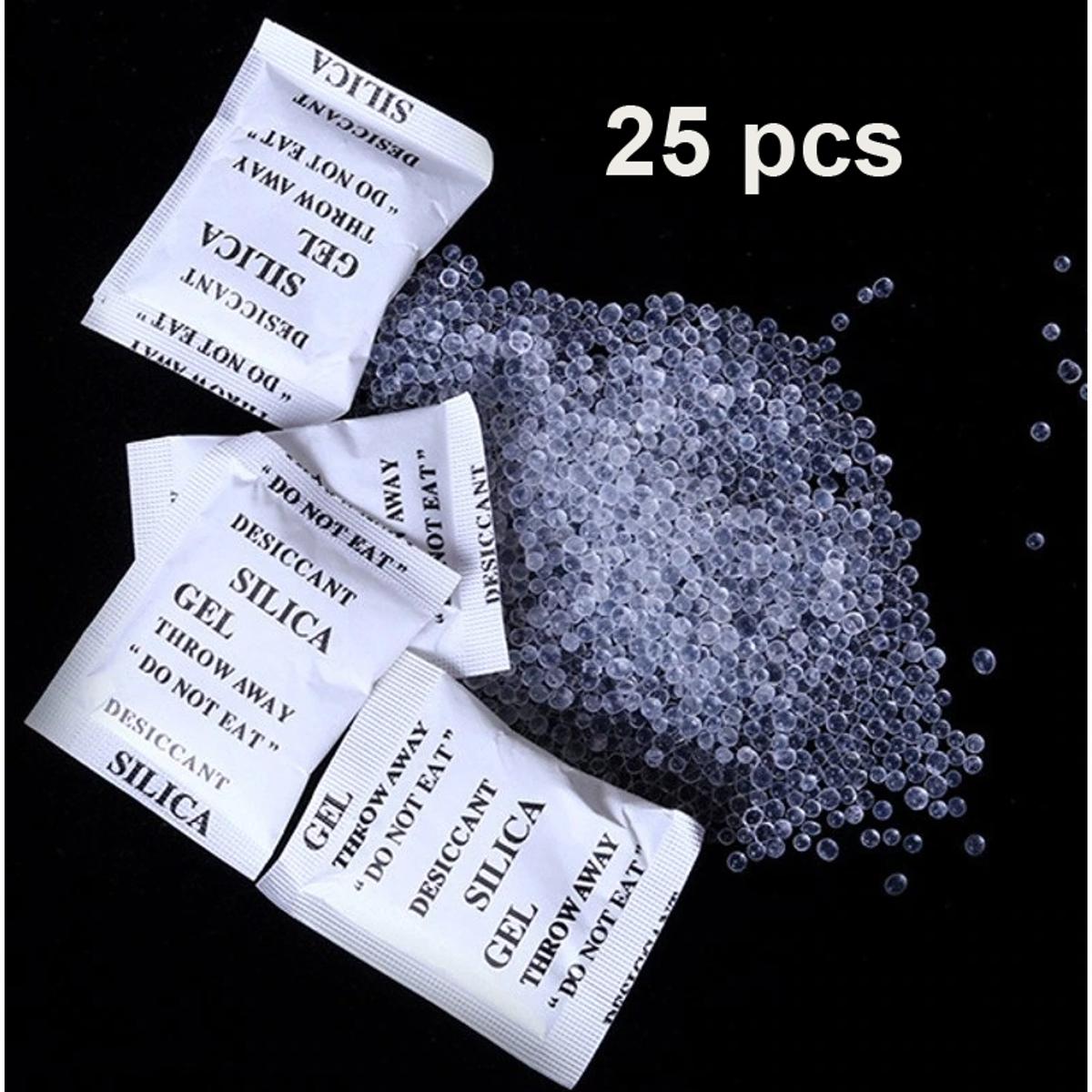 Silica Gel 2gram 25 pcs Dehumidifiers Moisture Absorber Bag Used in home kitchen jewelry and shoes industries