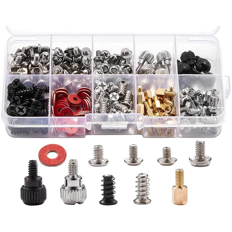 280PCS Computer Screw Standoffs Set Kit M3 M3.5 M5 Screw for Hard Drive Computer Case Motherboard Fan Power Image. 