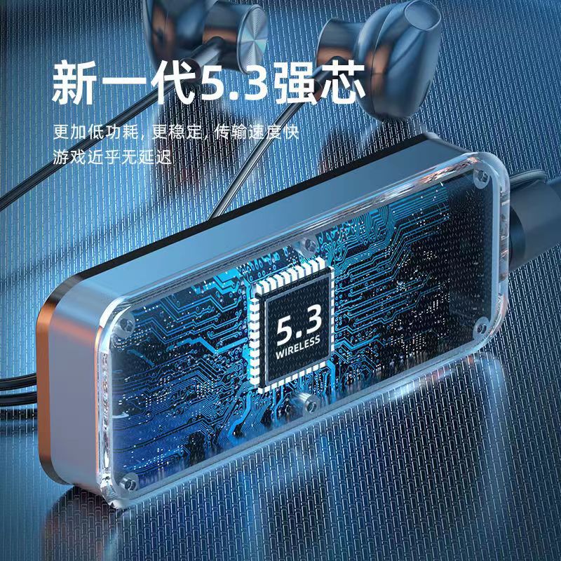 New X88 mirror high-end wireless bluetooth headset sports halterneck bluetooth headset can insert card digital display magnetic. 
