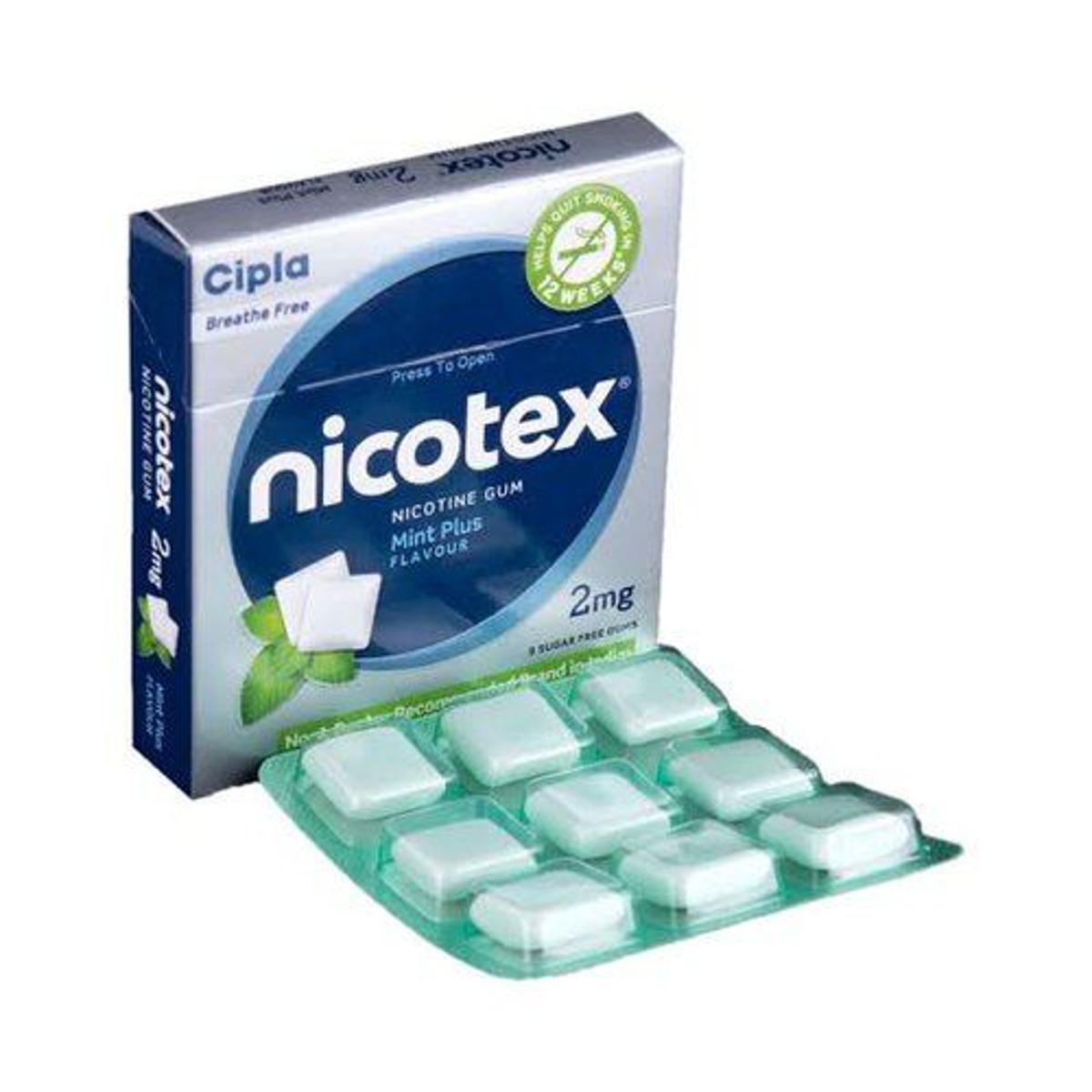 Nicotex Anti Nicotine Chewing Gum Mint - 2gm 1Box ( 9pcs )