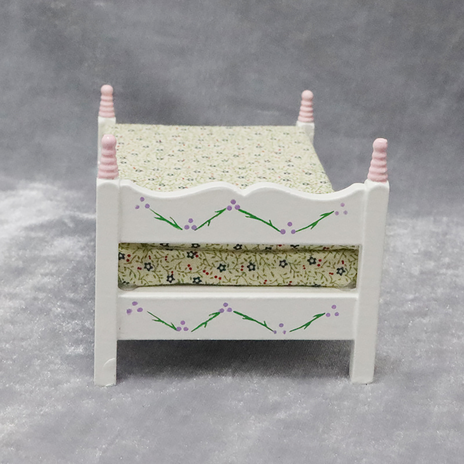 1:12 Miniature Bed Multi-use Cute Wood Miniature Bed Display for Home. 