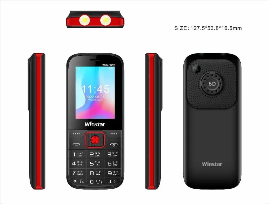 Winstar water S12 Four Sim Standby button Feature Mobile Phone. 