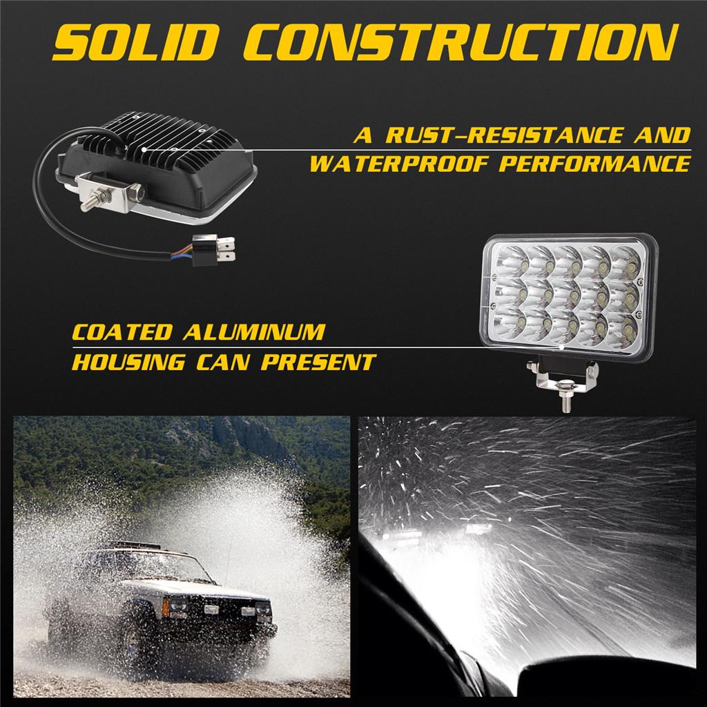 Square 3 Row 4x6 150W LED Headlight DRL Hi/Lo Sealed Beam Projector Driving Lamp. 