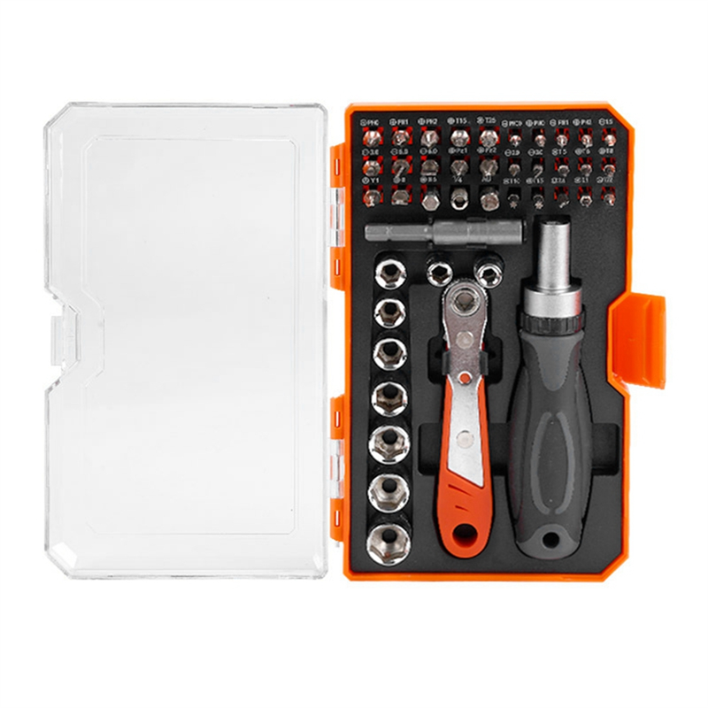 42-In-1 Ratchet Combination Screwdriver Set Vertical and Horizontal Ratchet Household Precision Maintenance Tools Easy to Use